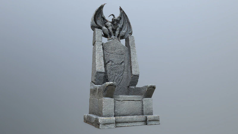 Devil Stone Throne 3D Model .c4d .max .obj .3ds .fbx .stl .blend 