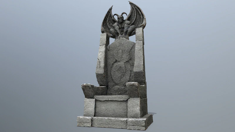 Devil Stone Throne 3D Model .c4d .max .obj .3ds .fbx .stl .blend 