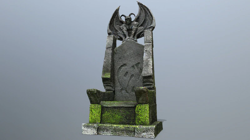 Devil Stone Throne 3D Model .c4d .max .obj .3ds .fbx .stl .blend 