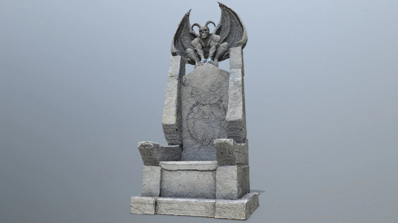 Devil Stone Throne 3D Model .c4d .max .obj .3ds .fbx .stl .blend 