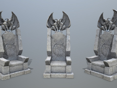 Devil Stone Throne Modelo 3D