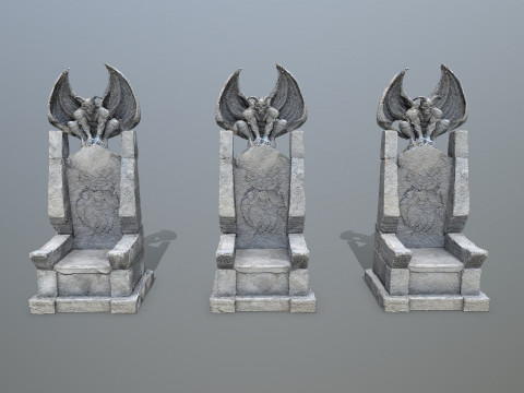 Devil Stone Throne Modelo 3D