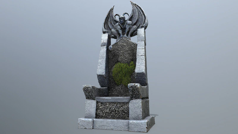 Devil Stone Throne 3D Model .c4d .max .obj .3ds .fbx .stl .blend 