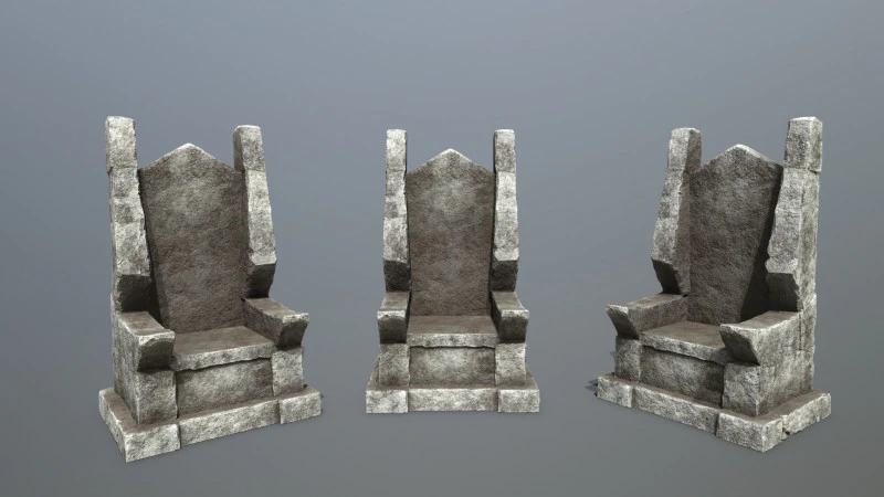 Stone Throne 3D Model .c4d .max .obj .3ds .fbx .stl .blend 