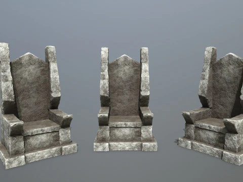 Trono di pietra Modello 3D