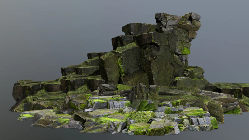Forest mossy rocks 3D Model .c4d .max .obj .3ds .fbx .stl .blend