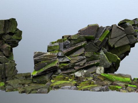 Forest mossy rocks 3D Model