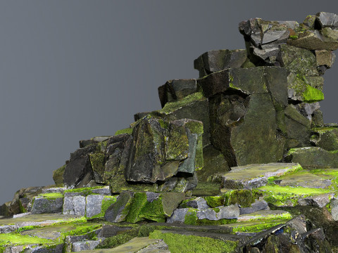 Forest mossy rocks 3D Model