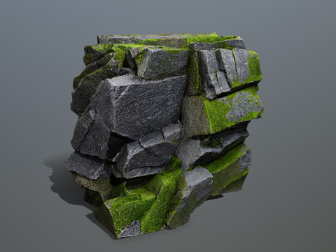Forest mossy rocks 3D Model