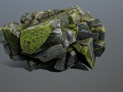 Forest mossy rocks 3D Model