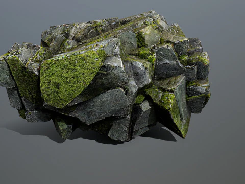 Forest mossy rocks 3D Model