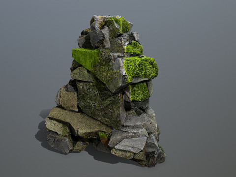 Forest mossy rocks 3D Model