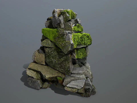 Forest mossy rocks 3D Model