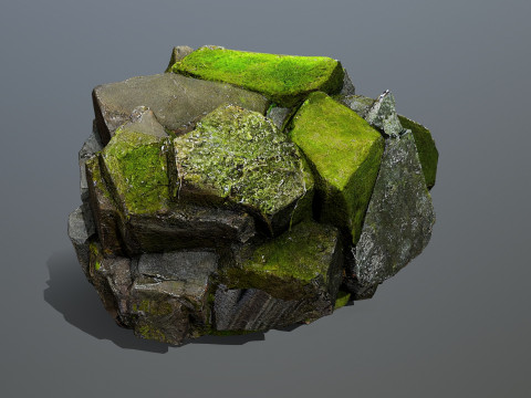 Forest mossy rocks 3D Model