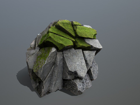 Forest mossy rocks 3D Model