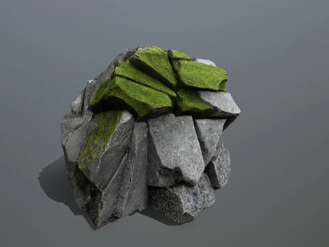 Forest mossy rocks 3D Model