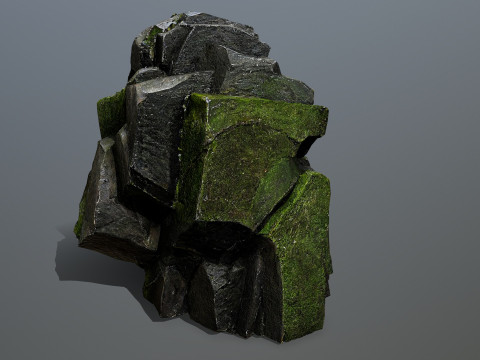 Forest mossy rocks 3D Model
