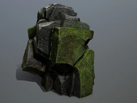 Forest mossy rocks 3D Model