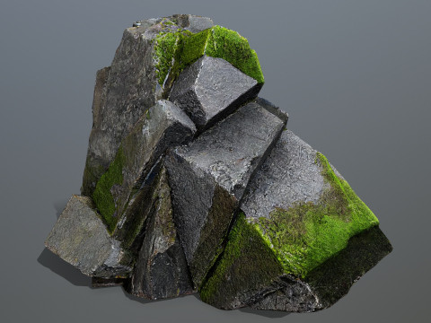 Forest mossy rocks 3D Model