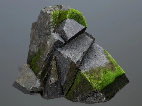 Forest mossy rocks 3D Model