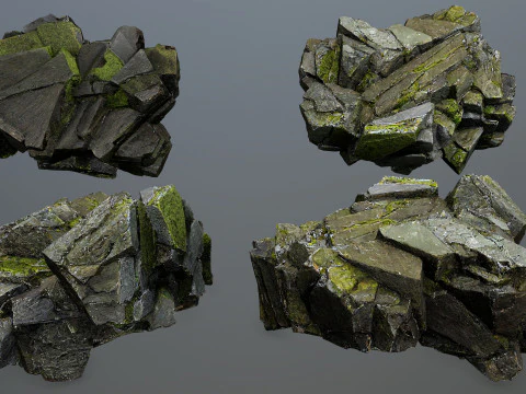 Forest mossy rocks 3D Model