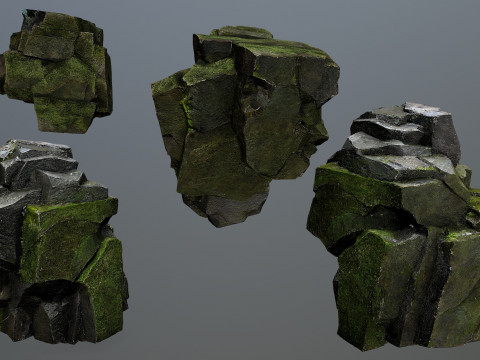 Forest mossy rocks 3D Model