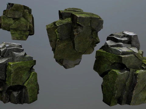 Forest mossy rocks 3D Model