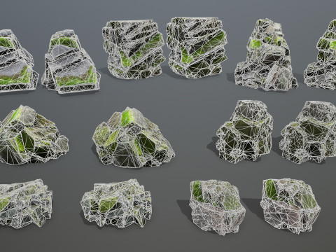 Forest mossy rocks 3D Model