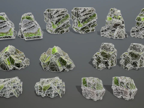 Forest mossy rocks 3D Model