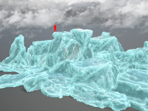 얼음 바위 3D 모델