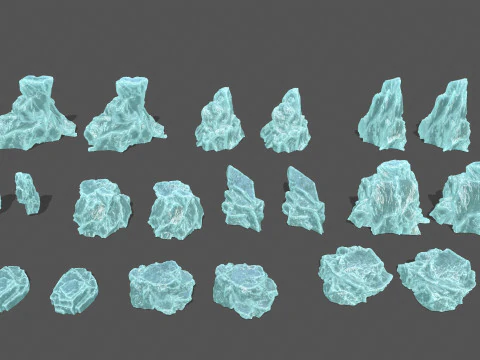 Ice rocks 3D Model