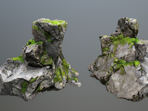 Mossy cliff rocks 3D 모델