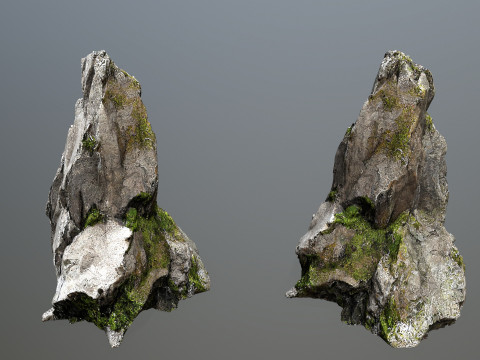 Mossy cliff rocks 3D 모델