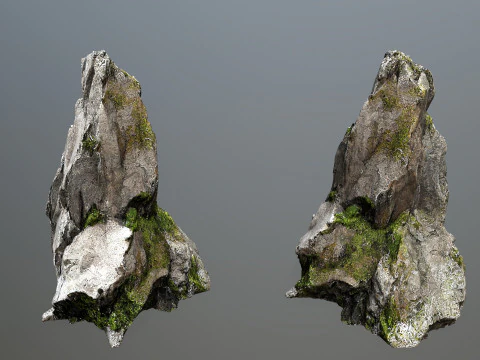 Mossy cliff rocks 3D Model