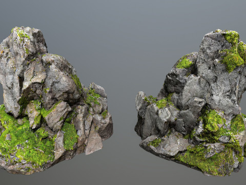 Mossy cliff rocks 3D 모델