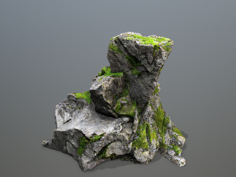 Mossy cliff rocks 3D 모델