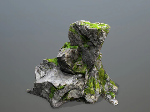 Mossy cliff rocks 3D Model