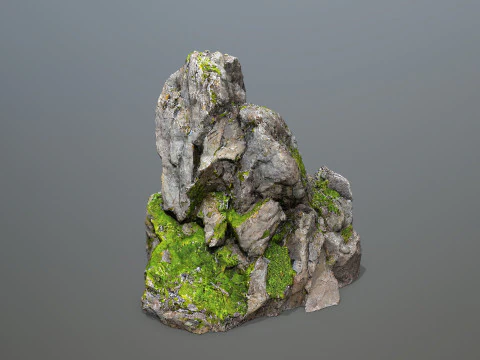 Mossy cliff rocks 3D Model