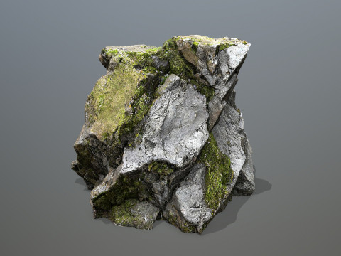 Mossy cliff rocks 3D 모델