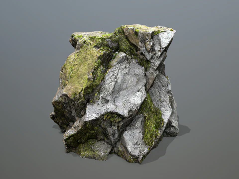 Mossy cliff rocks 3D Model