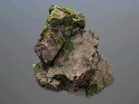 Mossy cliff rocks 3D Model