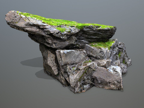 Mossy cliff rocks 3D 모델