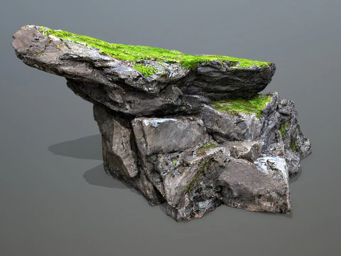 Mossy cliff rocks 3D Model