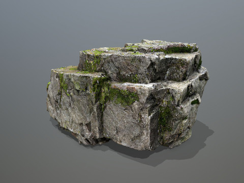 Mossy cliff rocks 3D 모델