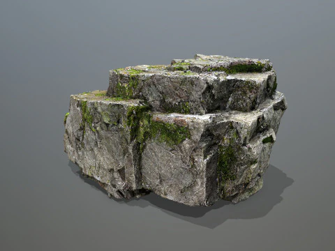 Mossy cliff rocks 3D Model