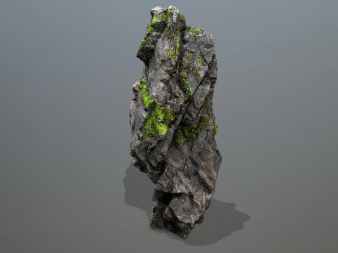Mossy cliff rocks 3D Model