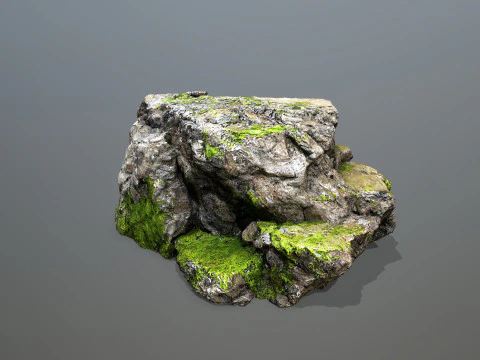 Mossy cliff rocks 3D Model