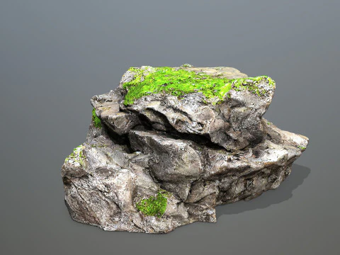 Mossy cliff rocks 3D Model