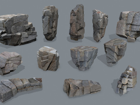 Cliff rocks Model 3D