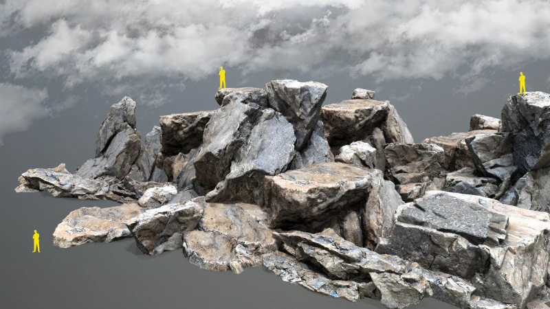 Cliff rocks 1 3D Model .c4d .max .obj .3ds .fbx .stl .blend